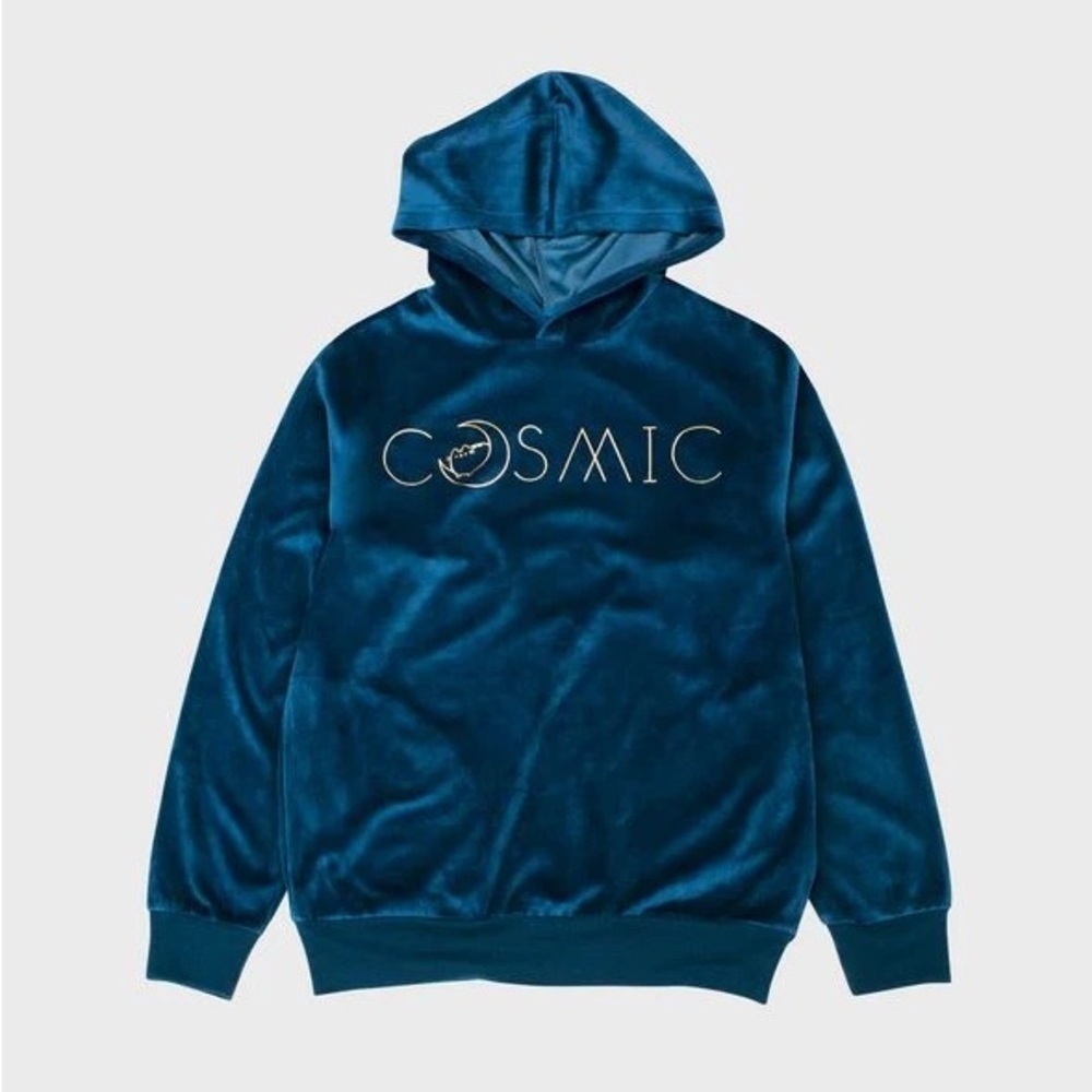Pusheen Cosmic Blue Velour Cat Hoodie Size Large Nwt
